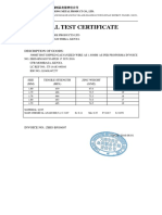 Test Certificate-Bn16007 Gi Wires