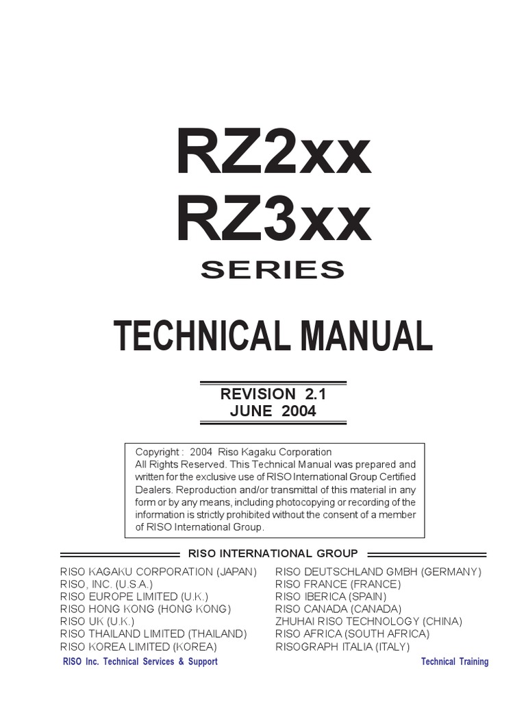 Riso Service Manual PDF | PDF | Printer (Computing) | Printing
