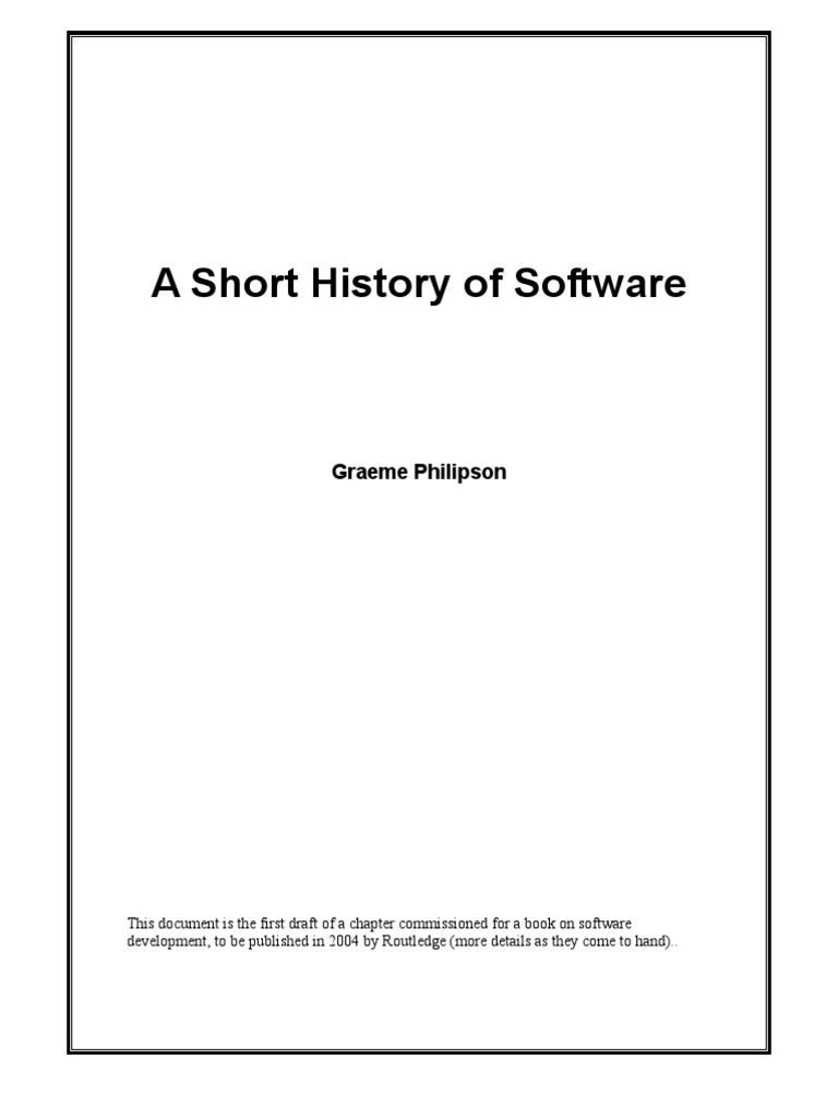 A Short History of Software | PDF