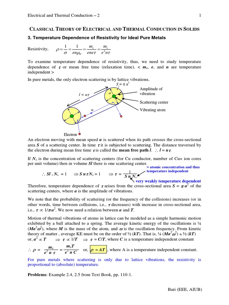 Electrical and Thermal Conduction-2 | PDF | Electrical Resistivity And ...