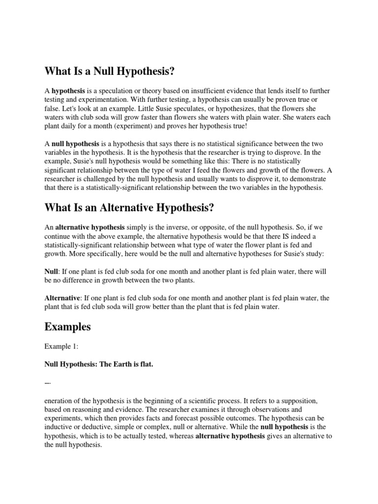 What Is A Null Hypothesis8 Null Hypothesis Hypothesis