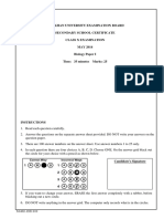 Aga Khan University Examination Board Secondary School Certificate Class X Examination MAY 2014 Biology Paper I Time: 35 Minutes Marks: 25