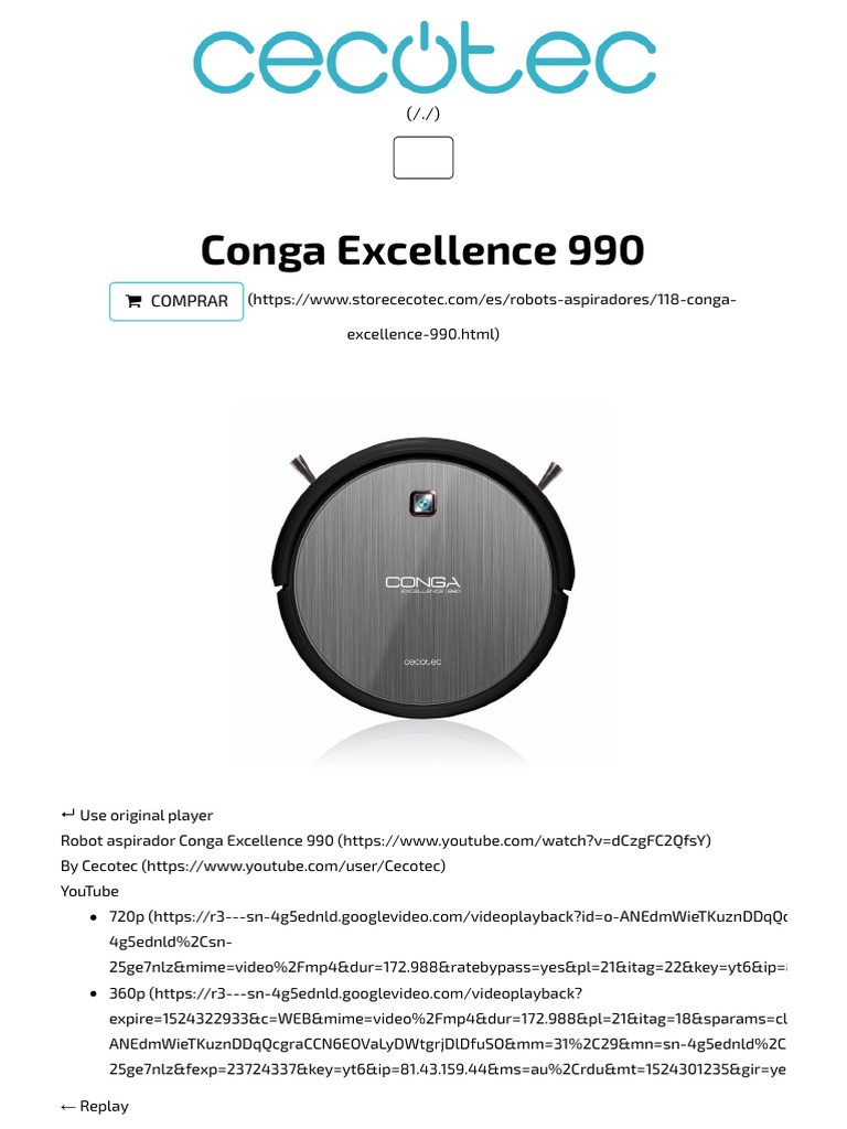 Instrucciones Conga Excellence 990 | PDF | Robot | Robótica