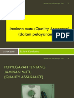 Jaminan Mutu (Quality Assurance) Dalam Pelayanan Gizi - Istiti 2018