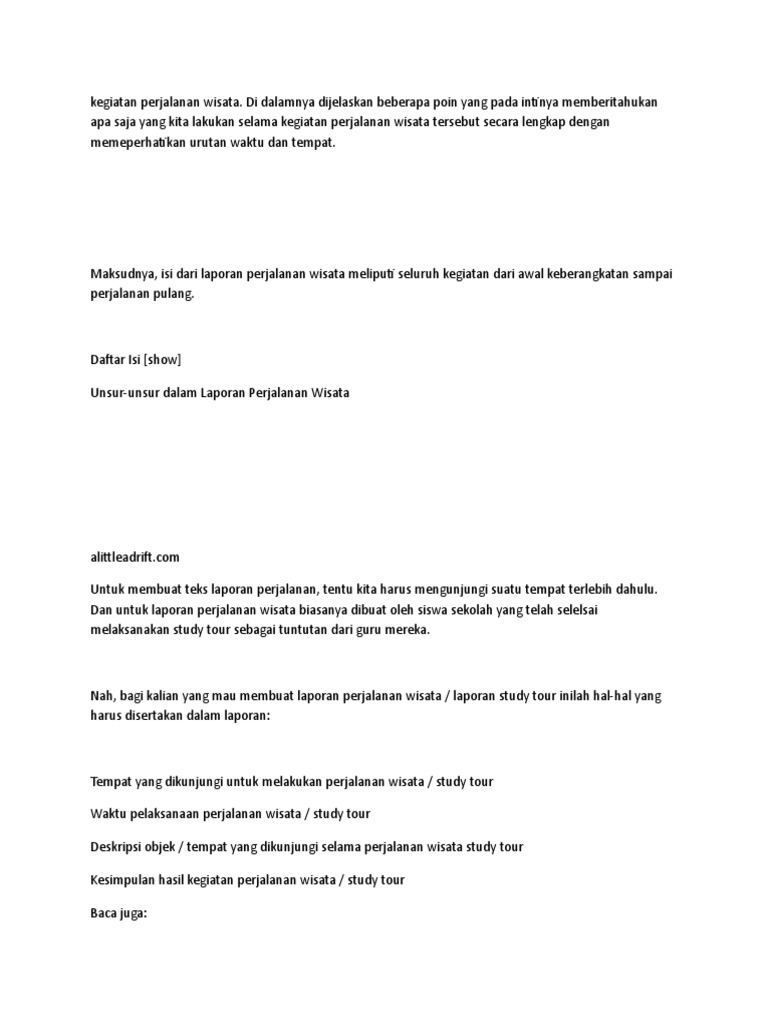 Contoh Kegiatan Perjalanan