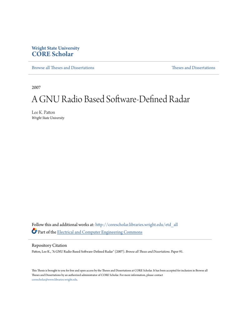 A GNU Radio Based Software-Defined Radar | PDF | Software Defined Radio ...