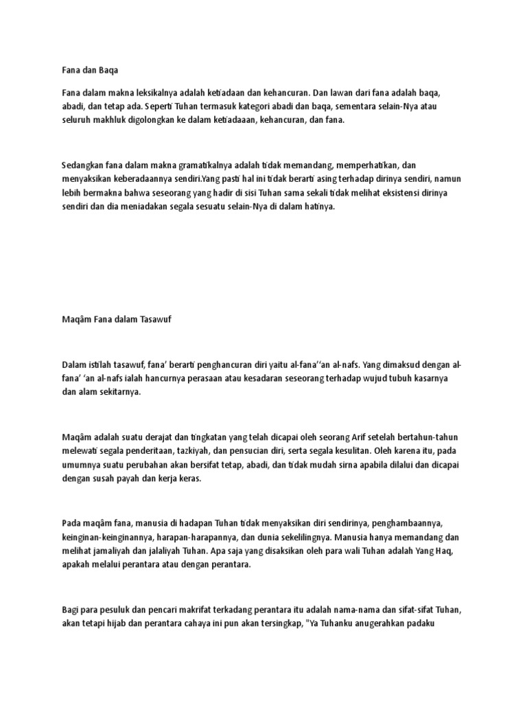 Fana Dan Baqa 1 Fana Dan Baqa 1