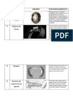 Tabla de Sisema de Freno de Tambor
