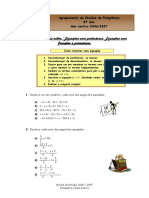 Resolução de equações com parênteses e fracções