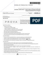 FCC 2011 TRT 1 Regiao RJ Analista Judiciario Psicologia Prova