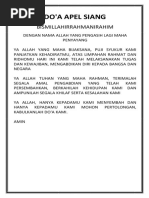 Teks Doa Apel Pagi