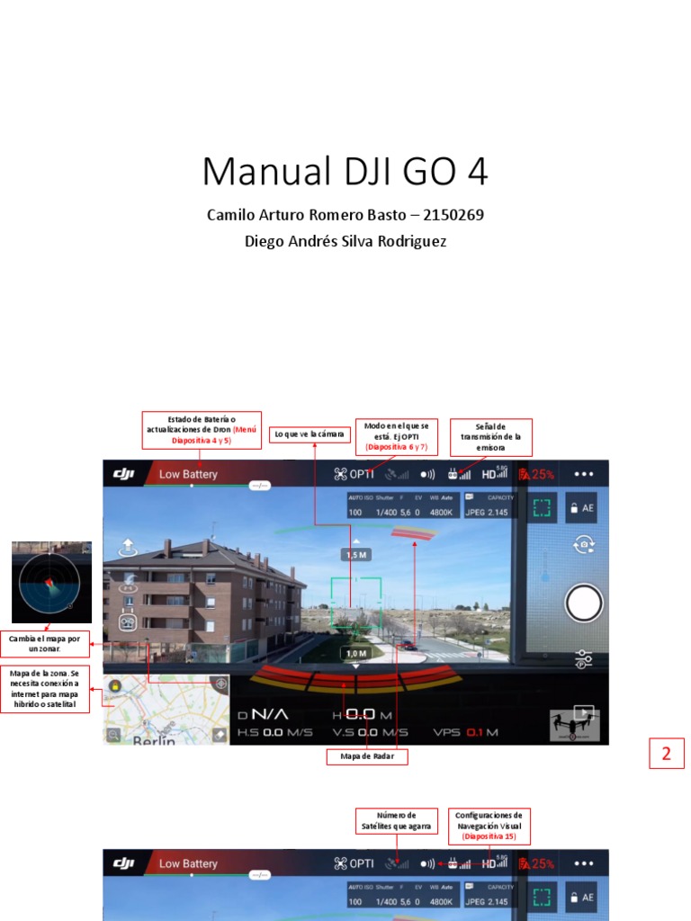 Manual DJI GO 4 Camilo Diego PDF Bateria electricidad Control remoto