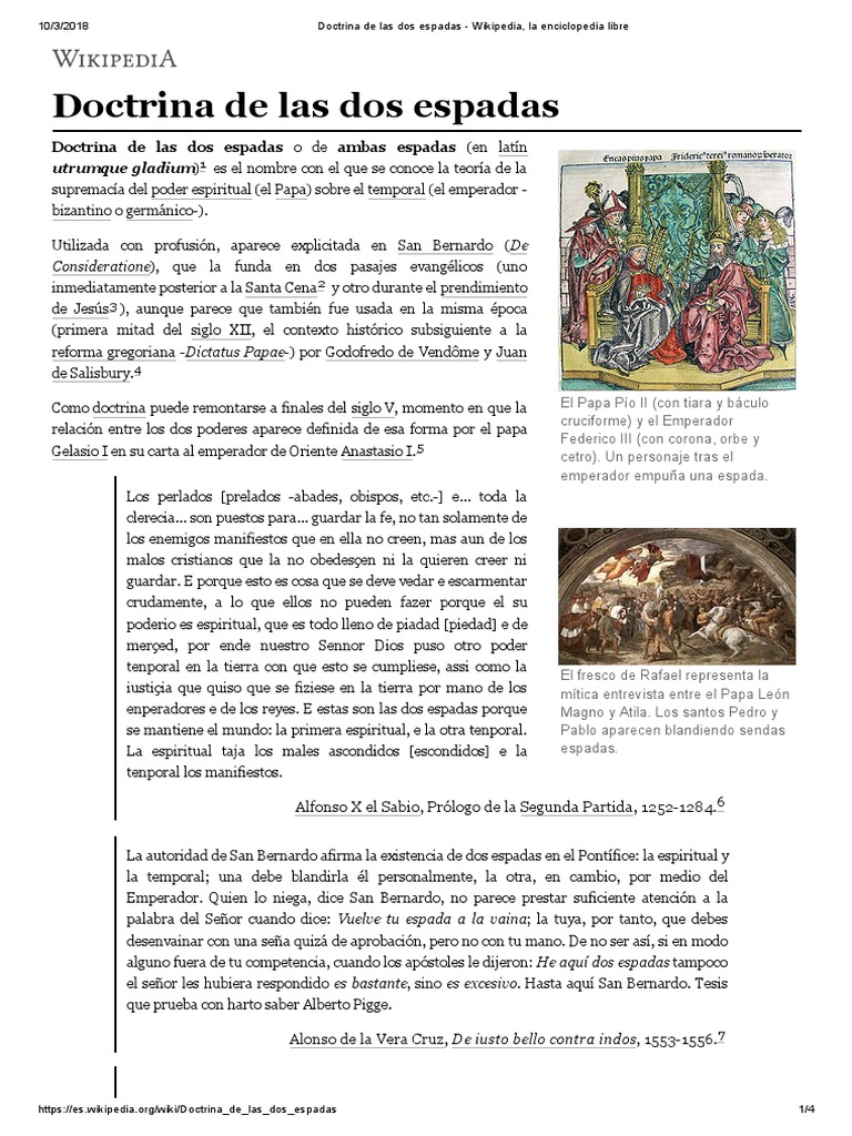 Doctrina de Las Dos Espadas Wikipedia, La Enciclopedia Libre Papa