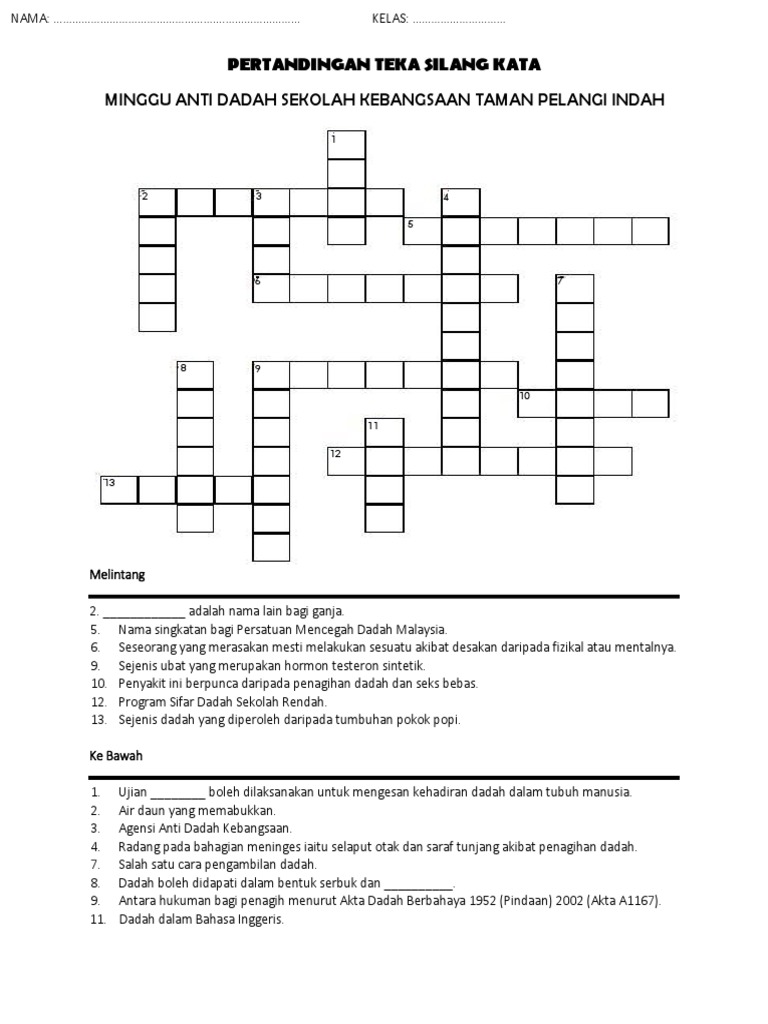 Teka Silang Kata Minggu PPDa