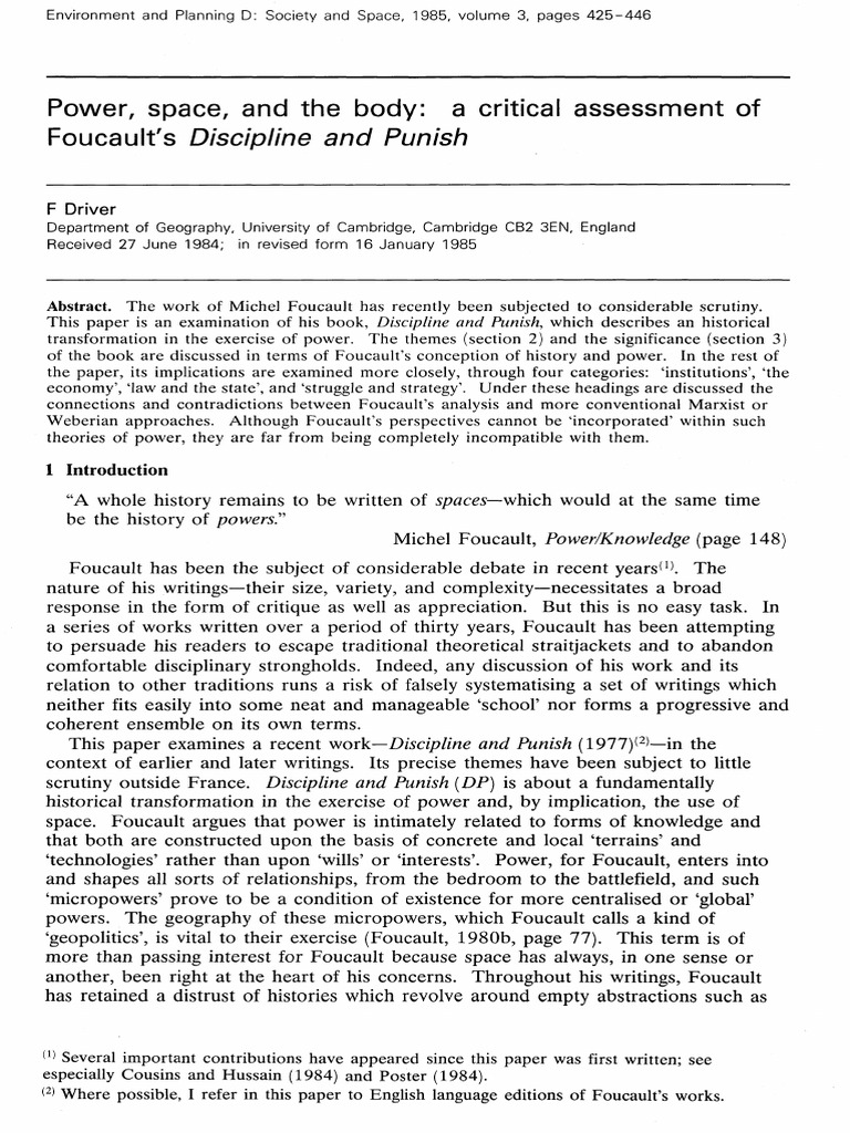 Discipline and Punish Review | Discourse | Power (Social And Political)