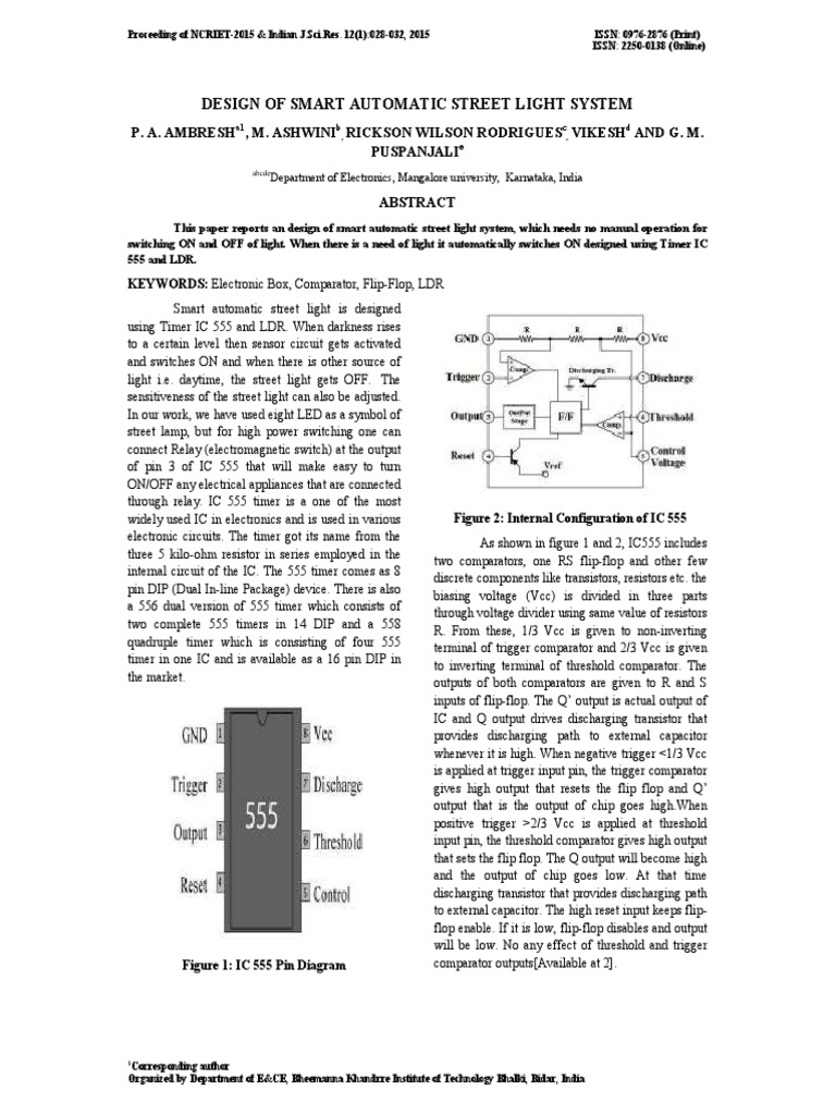 Design of Smart Automatic Street Light System Circuit Diagram