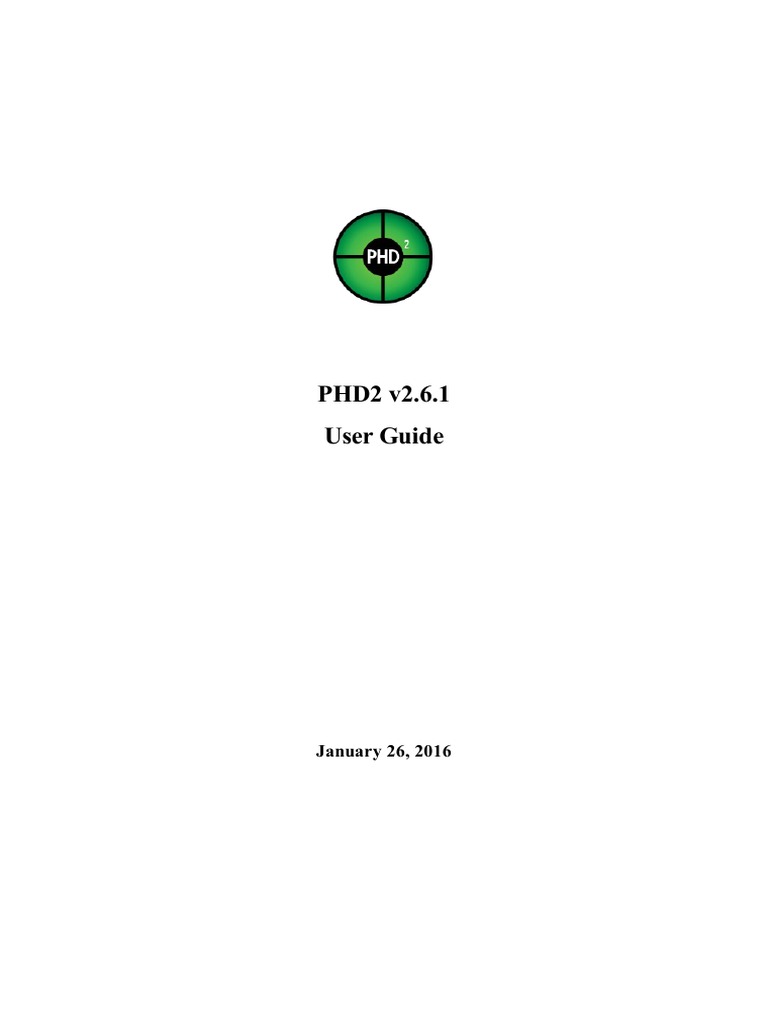 PHD2 Guiding User Guide v2.6.1 | PDF | Exposure (Photography) | Device ...