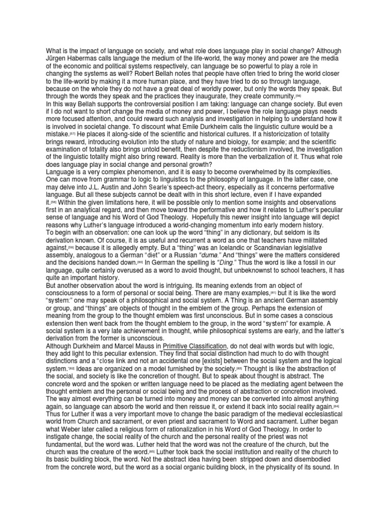 What Is The Impact of Language On Society | PDF | Martin Luther | Thought