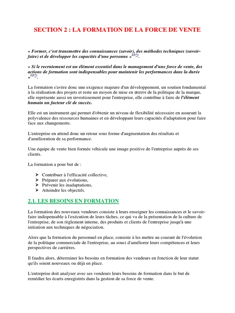 Formation de la Force de Vente | PDF | Sodles | Business