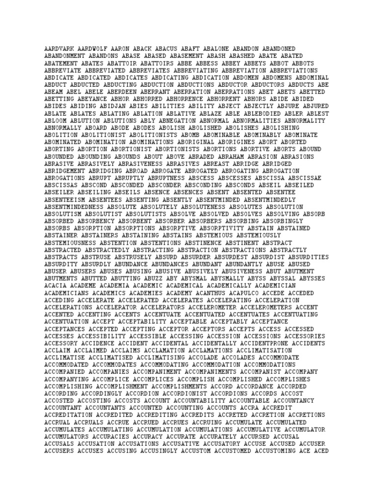 All Words Nature