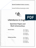 Literatures in English Specimen Paper U 1 2010