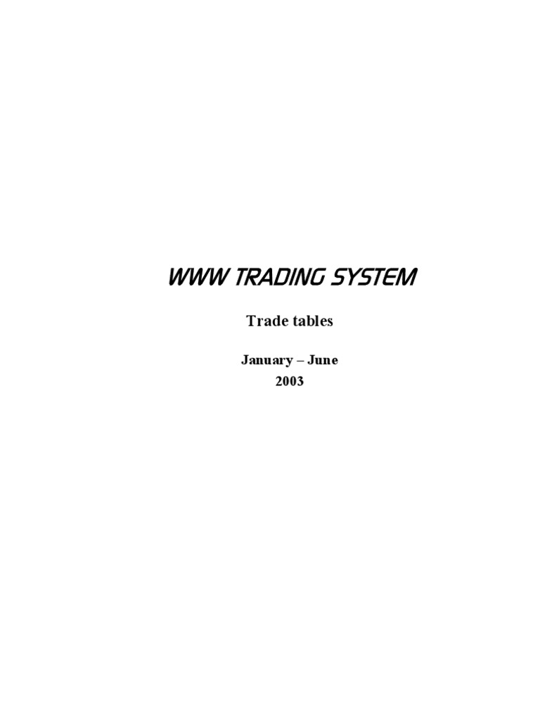 Tradetables 1 6 2003 | PDF | Order (Exchange) | Companies