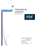 Velocidad de Oxidación (Aguas Ácidas) en Minería Subterránea