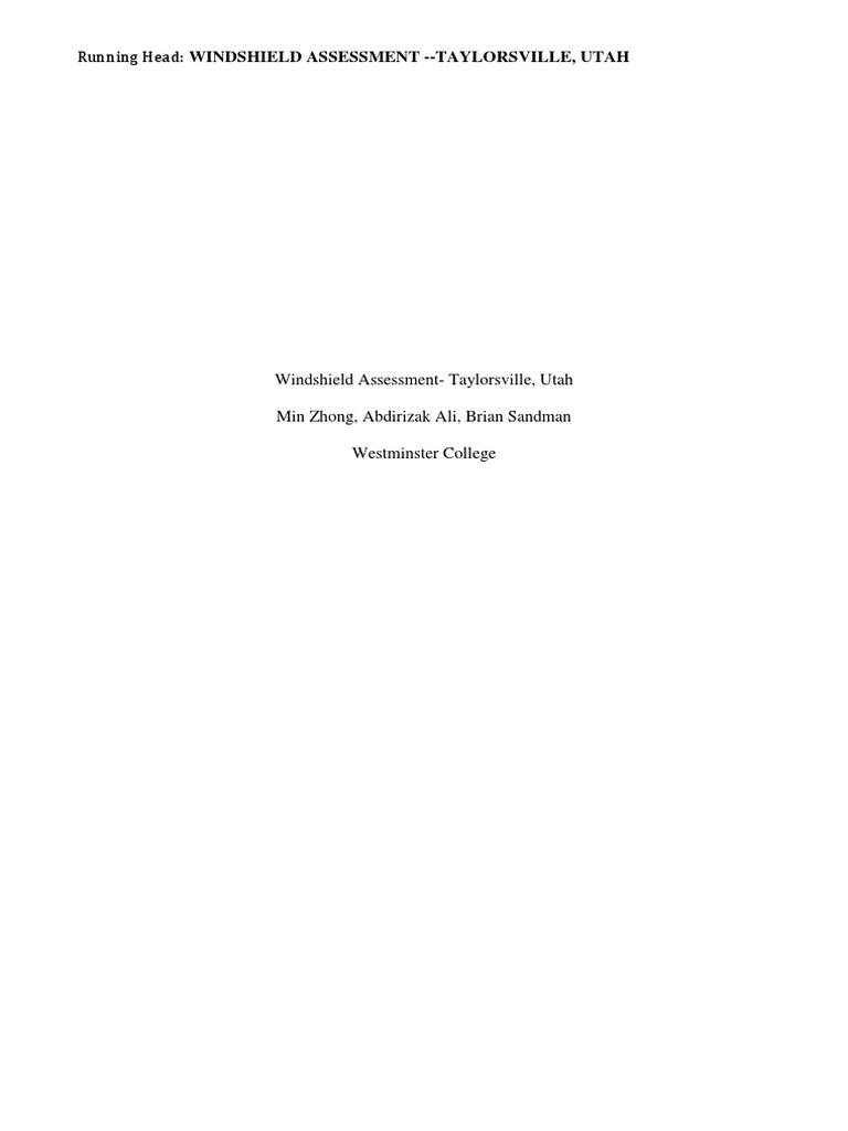Taylorsville, Utah: Community Assessment | PDF | Attention Deficit ...
