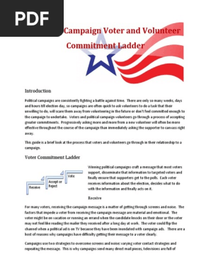 Political Campaign Voter and Volunteer Commitment Ladder