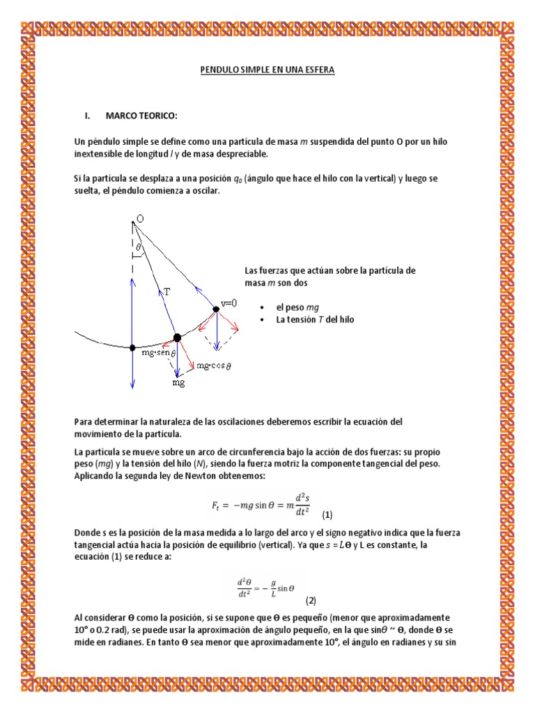 Péndulo Simple: Gravedad y Oscilaciones | PDF | Péndulo | Ciencias fisicas
