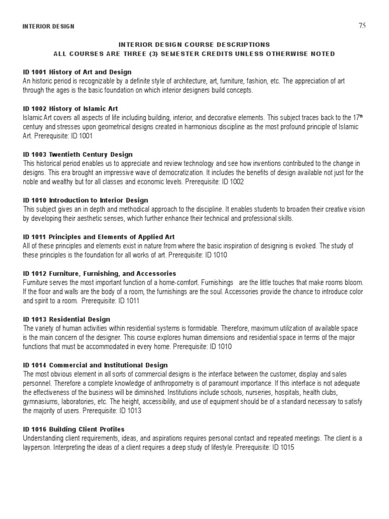Id Courses | PDF | Interior Design | Technical Drawing