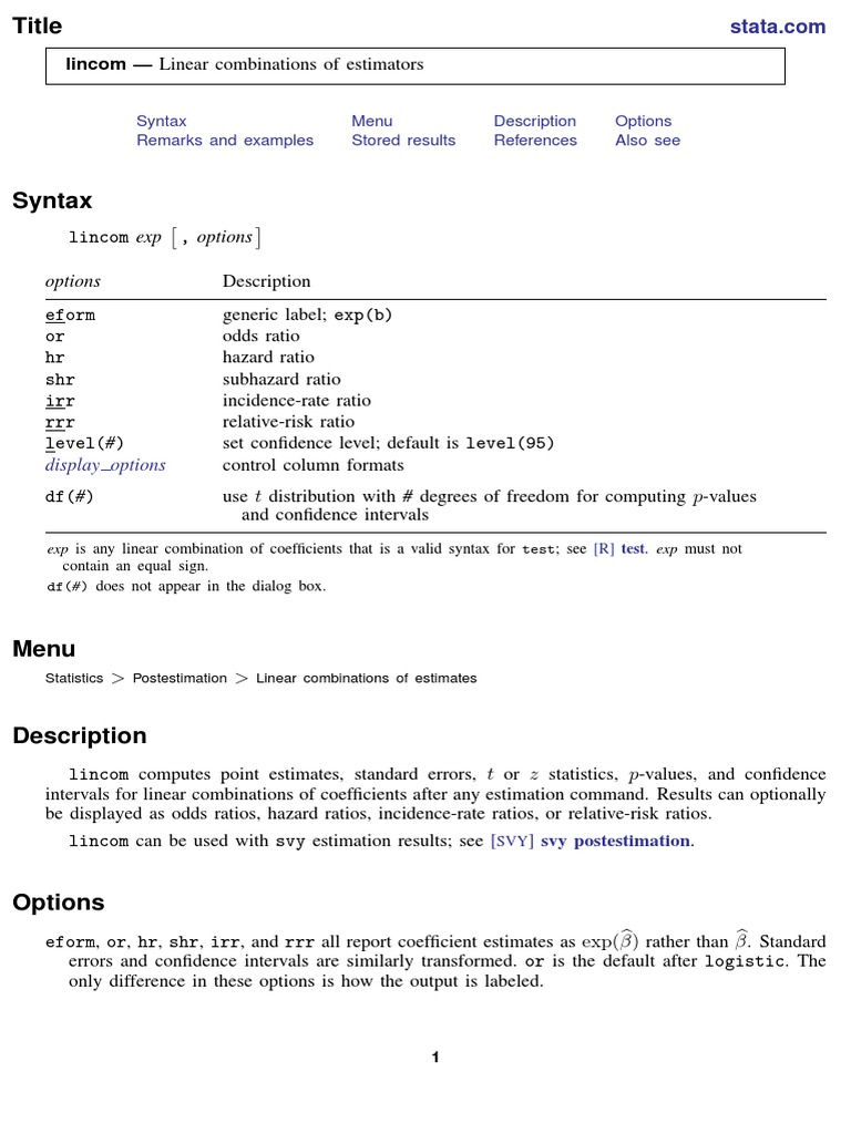 Linear Combinations Of Estimators Logistic Regression Coefficient Of Determination
