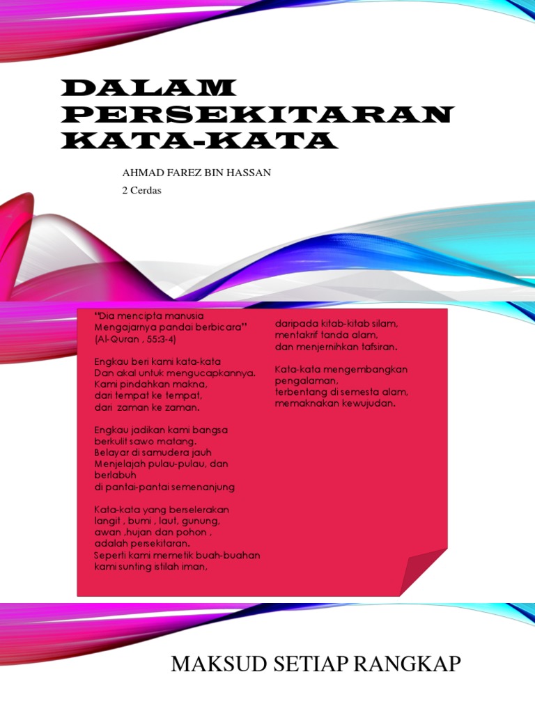 Dalam Persekitaran Kata Kata Farez