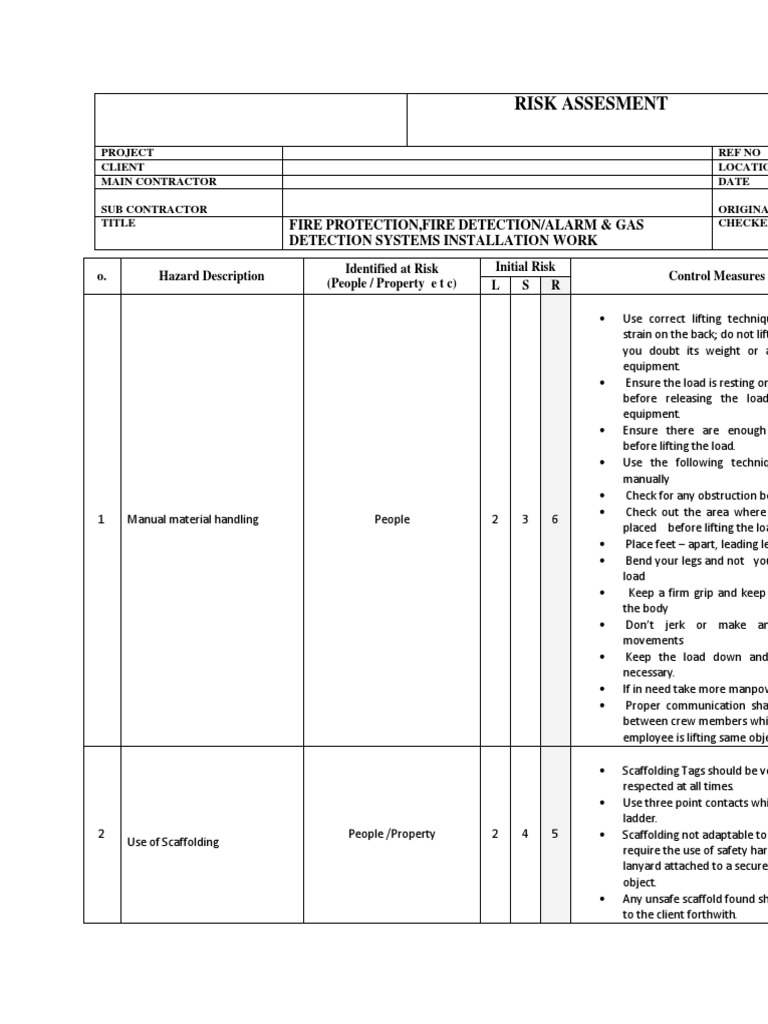 Fire Safety Risk Assessment Guide | PDF | Risk Assessment | Scaffolding