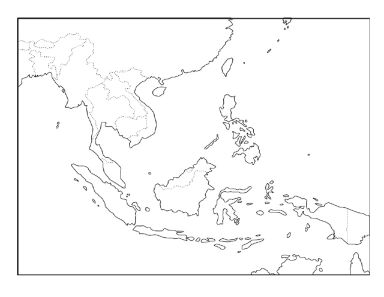 Sketsa Peta Asia Tenggara Kosong