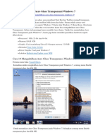Cara Mengaktifkan Aero Glass Transparansi Windows 7