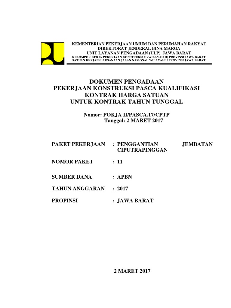 Contoh Surat Permohonan Pupr