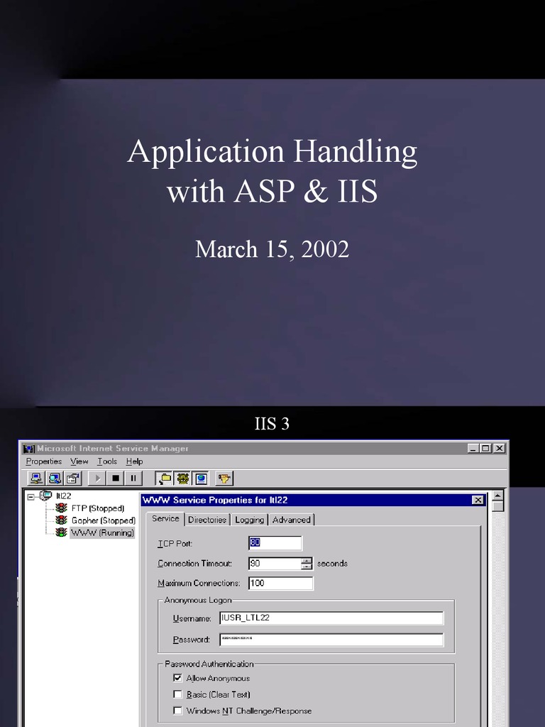 ASP IIS Application Handling Guide | PDF | Http Cookie | Login