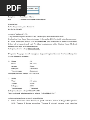 Contoh Surat Gugatan Alfaz Docx
