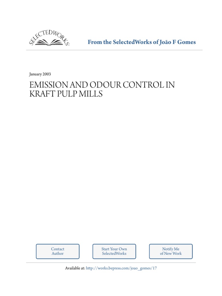Pulp Mill Odor Control PDF Air Pollution Pulp (Paper)