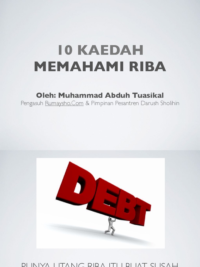 10 Kaedah Dalam Mengenal Riba PDF | PDF