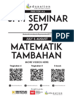 SPM Seminar 2017 Part 1 - Matematik Tambahan Notes