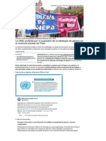 La ONU Protesta Por La Supresion de La Ideologia de Genero en Peru