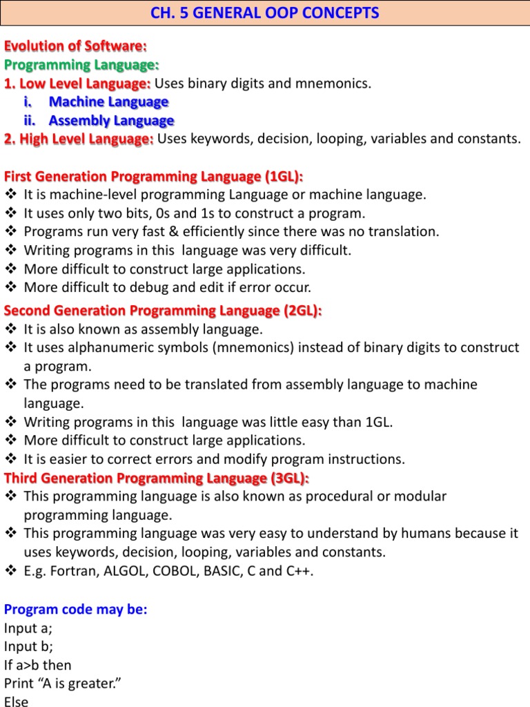 Ch. 5 General Oop Concepts | PDF | Object Oriented Programming ...