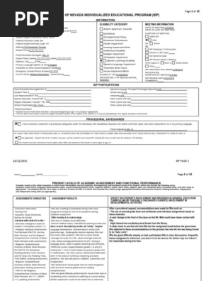 nevada iep form