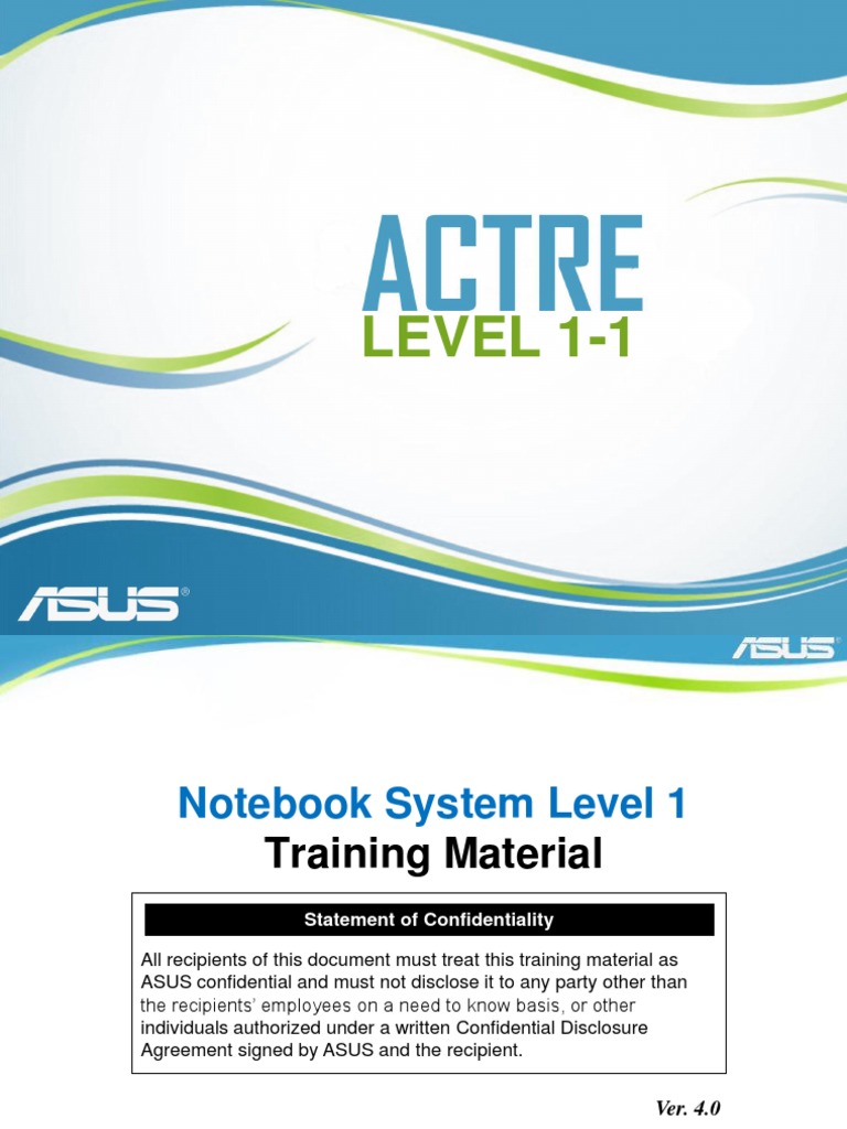 Asus Notebook Certificate Repair Training Engineer (CHER) Level 1-1 PDF ...