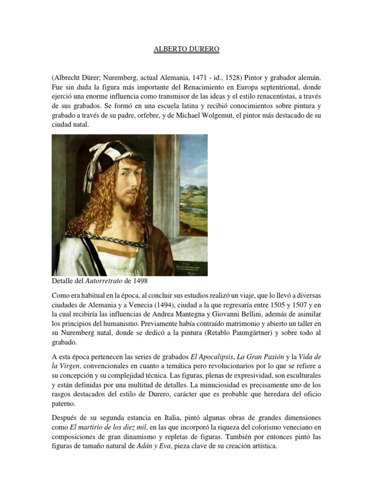 Alberto Durero | PDF | Albrecht Dürer | Pinturas, image size:768x1024