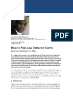 How To Pass The Law Entrance Exams - Lawyer Dickson's 5 Proven Tips .