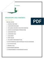 Educator'S File Contents: Ngqamzana Primary School
