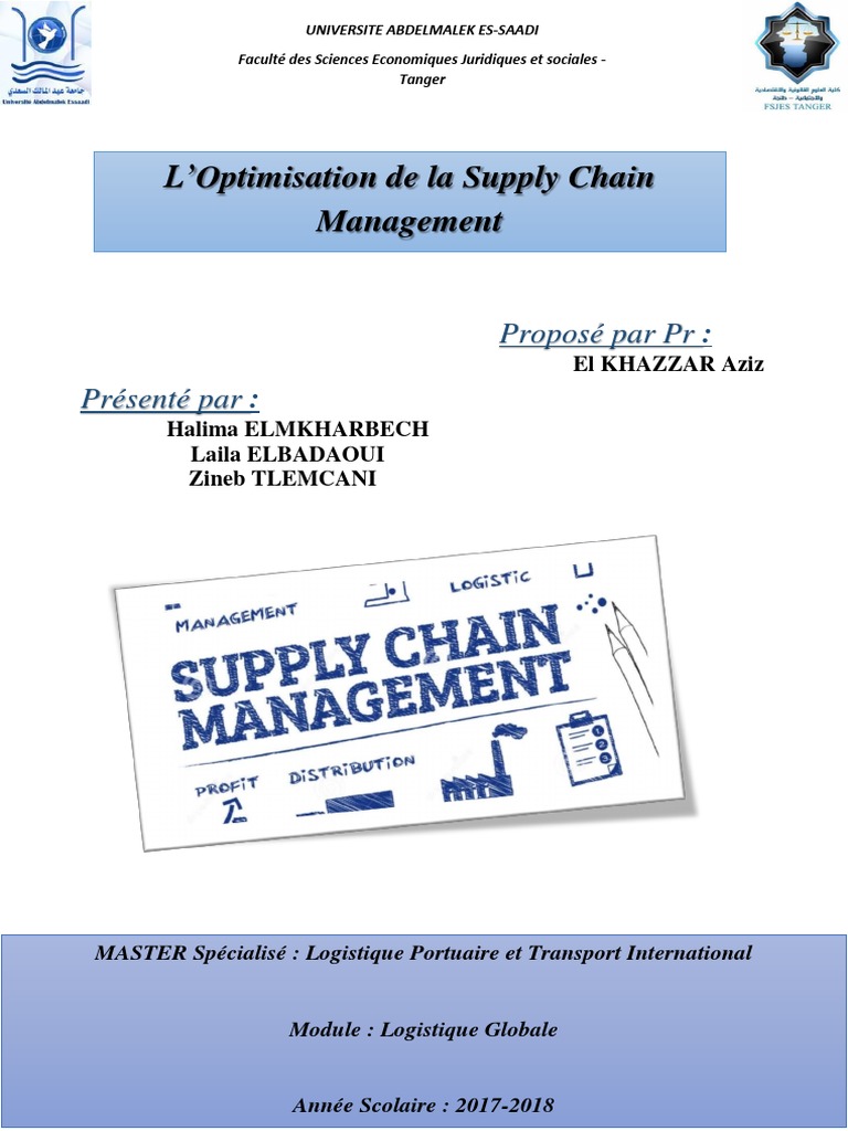 Optimisation du Supply Chain Management | PDF | Logistique | Management ...